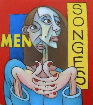 Painting titled "mensonge" by Christian Arnould, Original Artwork, Acrylic