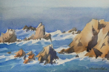 Painting titled "Aquarelle Bretagne 1" by Christian Arnould, Original Artwork, Watercolor