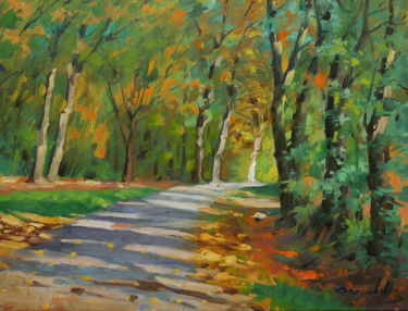 Painting titled "Automne (65x50 -15P)" by Christian Arnould, Original Artwork, Oil