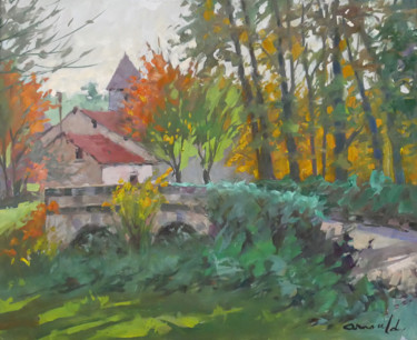 Painting titled "Lavincourt (huile s…" by Christian Arnould, Original Artwork, Oil