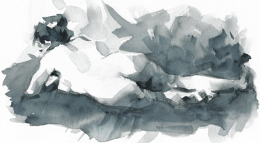 Peinture intitulée "Payne's Gray (24 x…" par Christian Arnould, Œuvre d'art originale, Aquarelle