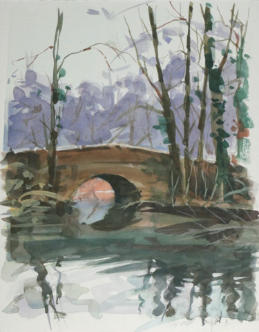 Peinture intitulée "Aquarelle du matin…" par Christian Arnould, Œuvre d'art originale, Aquarelle