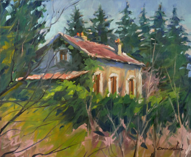Peinture intitulée "La maison de l'éclu…" par Christian Arnould, Œuvre d'art originale, Huile