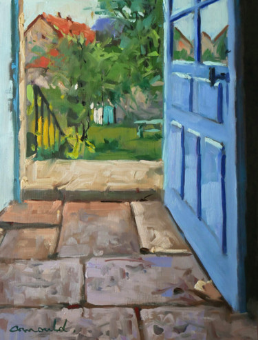 Peinture intitulée "Porte ouverte sur l…" par Christian Arnould, Œuvre d'art originale, Huile