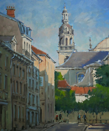 Malerei mit dem Titel "Rue Saint Anne le m…" von Christian Arnould, Original-Kunstwerk, Öl