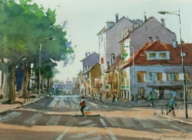 Картина под названием "Villers les Nancy 2…" - Christian Arnould, Подлинное произведение искусства, Акварель