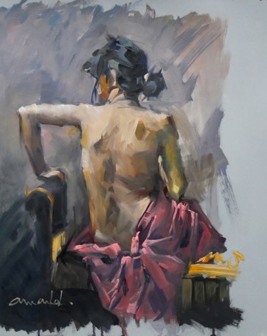Pintura titulada "Eliane jeune" por Christian Arnould, Obra de arte original, Oleo