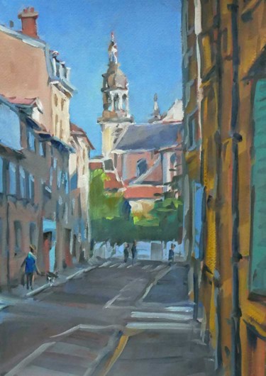 Painting titled "Eglise St Georges à…" by Christian Arnould, Original Artwork, Oil