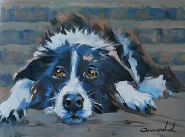 Painting titled "Le bon chien    #Ar…" by Christian Arnould, Original Artwork, Oil