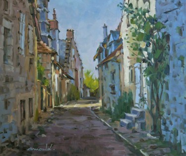 Pintura intitulada "Village de Turenne…" por Christian Arnould, Obras de arte originais, Óleo