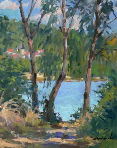 Peinture intitulée "A l'étang de Messei…" par Christian Arnould, Œuvre d'art originale, Huile