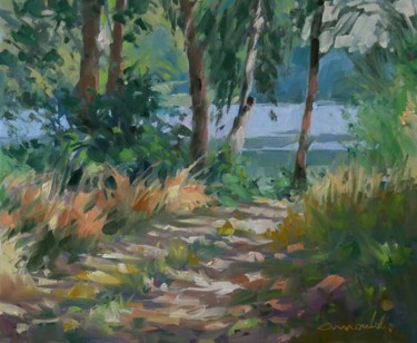 Peinture intitulée "A l'étang de Messei…" par Christian Arnould, Œuvre d'art originale, Huile