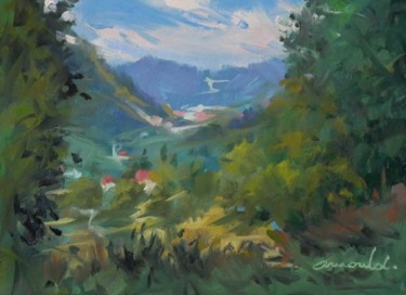 Painting titled "Vallée Vosgienne (h…" by Christian Arnould, Original Artwork, Oil