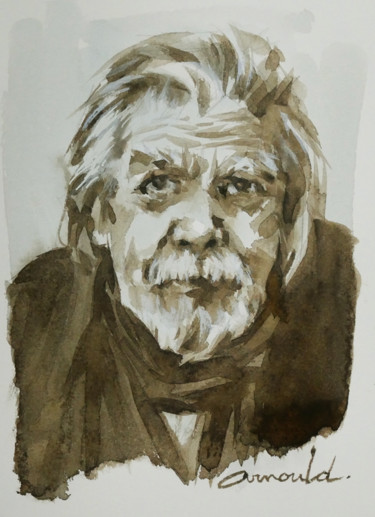 Malerei mit dem Titel "Michael Lonsdal" von Christian Arnould, Original-Kunstwerk, Aquarell