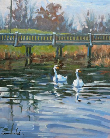 Painting titled "Parc Georges Brasse…" by Christian Arnould, Original Artwork, Oil