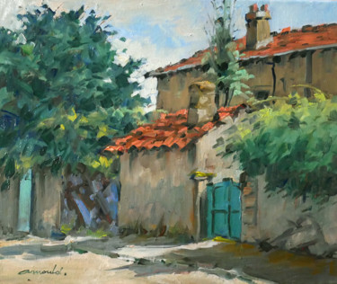 Pintura intitulada "Maison à Frolois (h…" por Christian Arnould, Obras de arte originais, Óleo