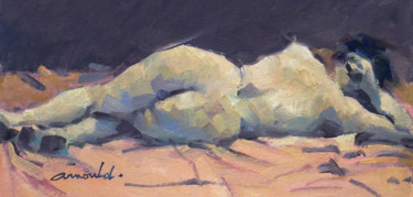 Malerei mit dem Titel "Nude (huile sur pap…" von Christian Arnould, Original-Kunstwerk, Öl