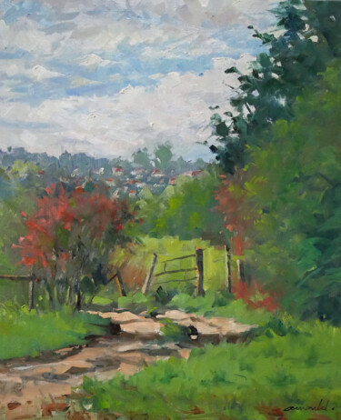 Début d'Automne à Flavigny (huile sur toile 54 x 65) Peinture intitulée "Début d'Automne à F…" par Christian Arnould, Œuvre d'art originale, Huile