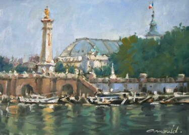 Картина под названием "Pont Alexandre III…" - Christian Arnould, Подлинное произведение искусства, Масло