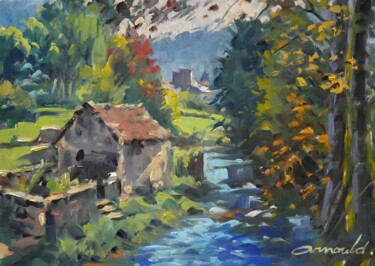 Painting titled "Paysage explicite (…" by Christian Arnould, Original Artwork, Oil