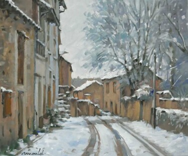 Pintura intitulada "Désir de neige (hui…" por Christian Arnould, Obras de arte originais, Óleo