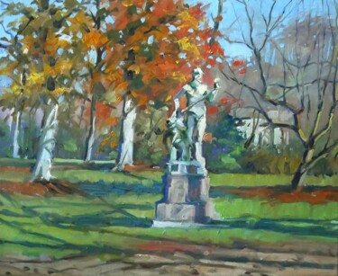 Painting titled "Statue "on veille"…" by Christian Arnould, Original Artwork, Oil