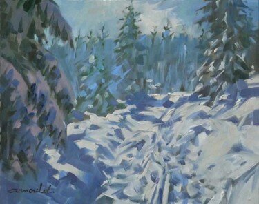 Peinture intitulée "Il a neigé dans les…" par Christian Arnould, Œuvre d'art originale, Huile