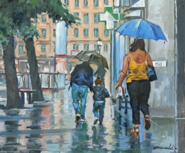 Walking in the Rain - rain painting by L.Afremov