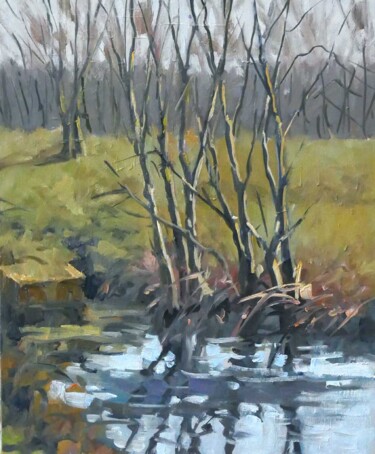Peinture intitulée "Petit ruisseau à Lu…" par Christian Arnould, Œuvre d'art originale, Huile