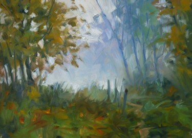 Painting titled "Brouillard d'Octobr…" by Christian Arnould, Original Artwork, Oil