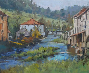 Painting titled "Paysage 56 (huile s…" by Christian Arnould, Original Artwork, Oil