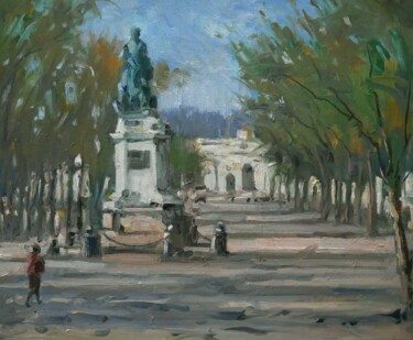Malerei mit dem Titel "Place Carnot à Nanc…" von Christian Arnould, Original-Kunstwerk, Öl