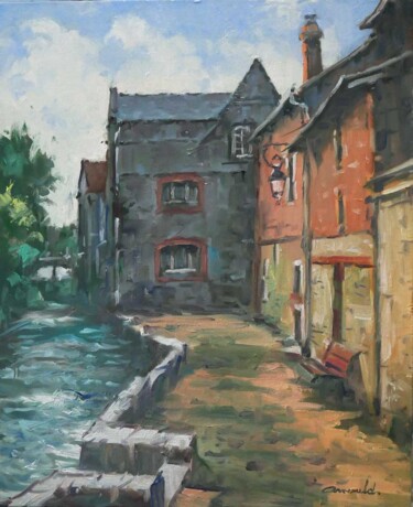 Painting titled "Normandie (huile su…" by Christian Arnould, Original Artwork, Oil
