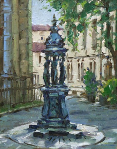 Painting titled "Fontaine Wallace à…" by Christian Arnould, Original Artwork, Oil