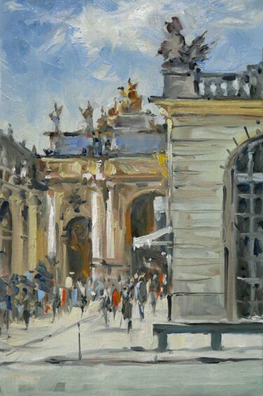 Peinture intitulée "Porte Héré à Nancy" par Christian Arnould, Œuvre d'art originale, Huile