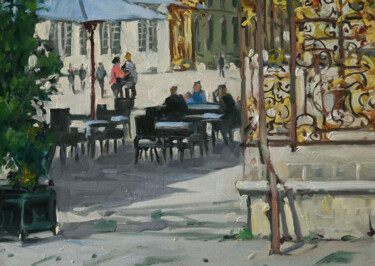 Peinture intitulée "Terrasse du Foy pla…" par Christian Arnould, Œuvre d'art originale, Huile