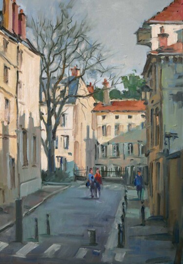 Peinture intitulée "Rue Trouillet à Nan…" par Christian Arnould, Œuvre d'art originale, Huile