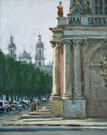 Painting titled "Place de la Carrièr…" by Christian Arnould, Original Artwork, Oil
