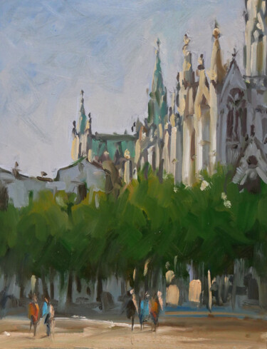 Painting titled "Basilique St Epvres…" by Christian Arnould, Original Artwork, Oil