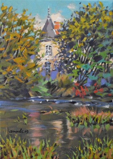 Painting titled "Chateau d'Haroué 2" by Christian Arnould, Original Artwork, Acrylic
