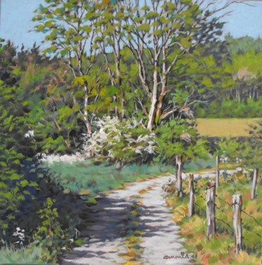 Painting titled "Le Chemin" by Christian Arnould, Original Artwork, Acrylic