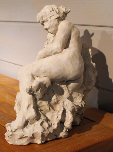 Sculpture titled "femme 2 (terre)" by Christian Arnould, Original Artwork, Clay