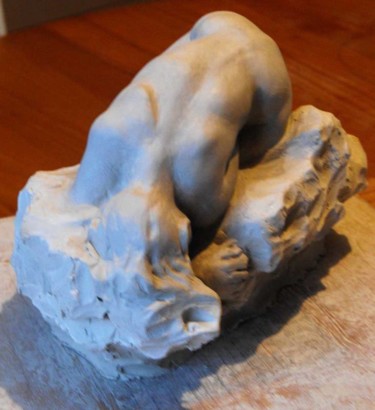 Sculpture intitulée "femme prostrée (arg…" par Christian Arnould, Œuvre d'art originale, Argile