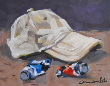 Pintura titulada "Ma casquette (pocha…" por Christian Arnould, Obra de arte original, Oleo