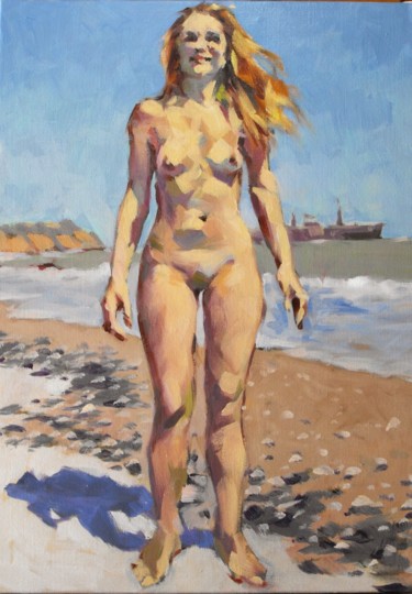 Digitale Kunst mit dem Titel "Nudiste - Paint Too…" von Christian Arnould, Original-Kunstwerk, Digitale Malerei