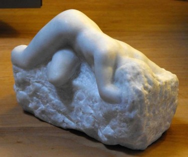 Sculpture titled "Nu (marbre) 10 x 15…" by Christian Arnould, Original Artwork, Stone
