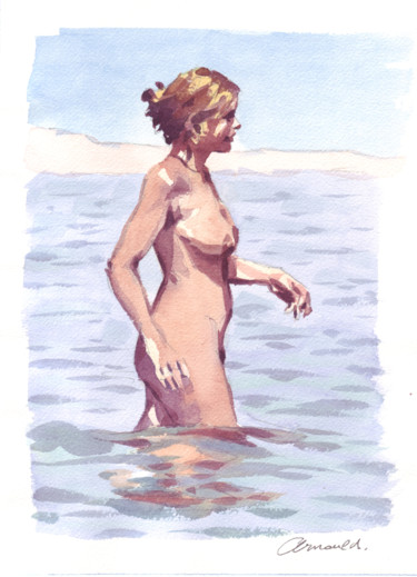 Painting titled "Aquarelle" by Christian Arnould, Original Artwork, Watercolor
