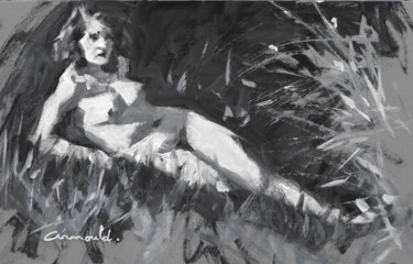 Malarstwo zatytułowany „Noir et blanc dans…” autorstwa Christian Arnould, Oryginalna praca, Olej