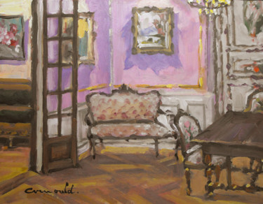 Peinture intitulée "Salon de la maison…" par Christian Arnould, Œuvre d'art originale, Huile