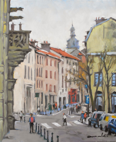 Peinture intitulée "Vieille ville Nancy…" par Christian Arnould, Œuvre d'art originale, Huile